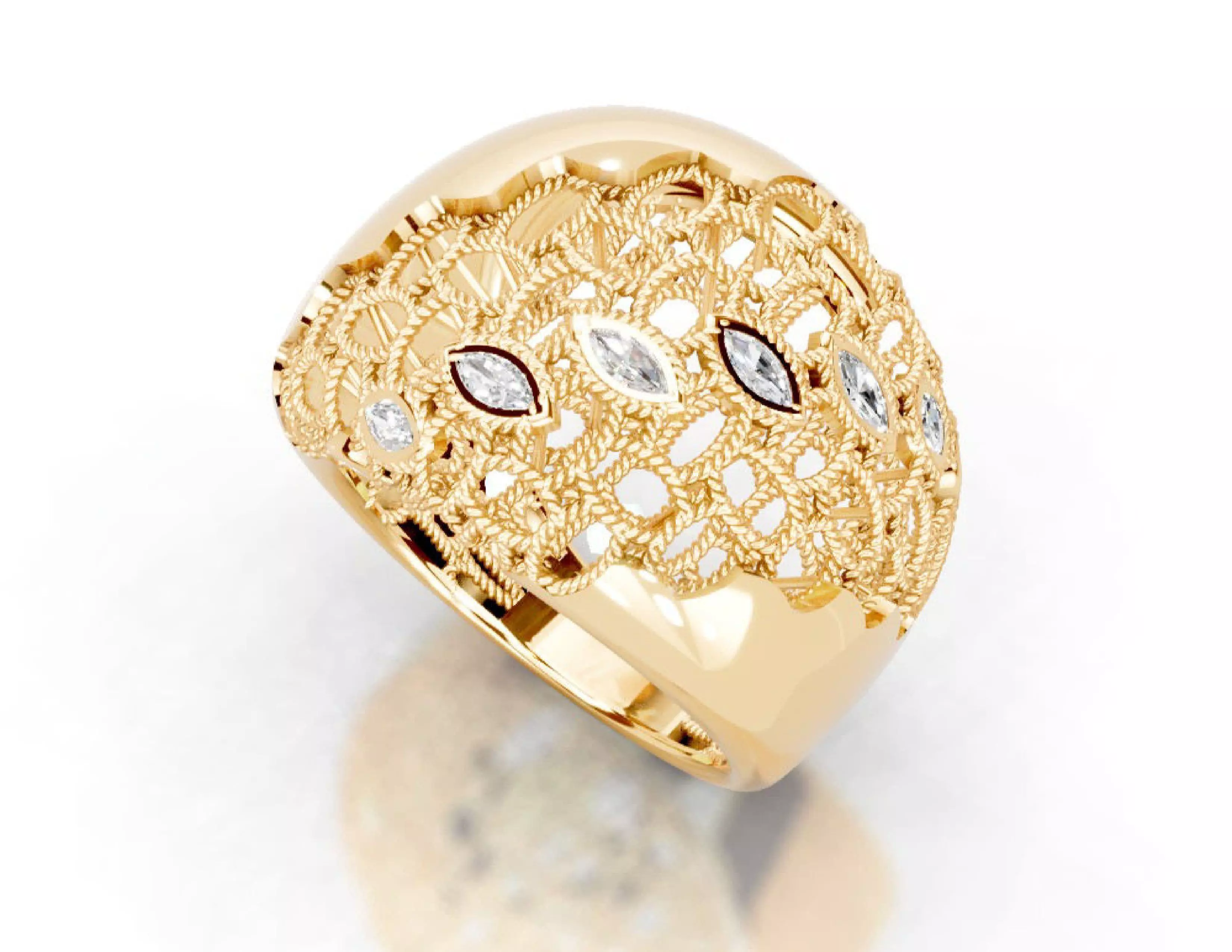 Turkey Style Gold Ring 3DM STL Files 3D print model 3D print model_28
