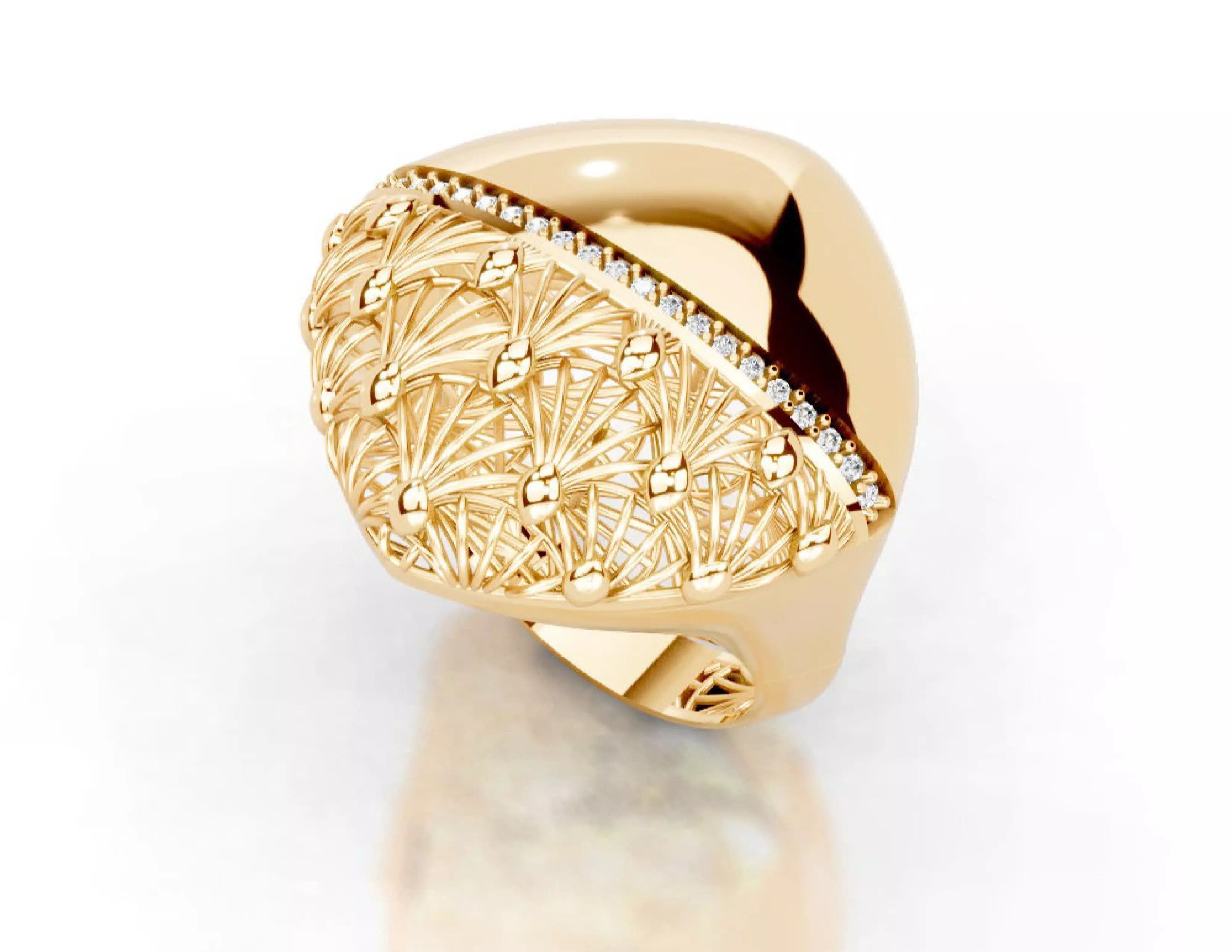 Turkey Style Gold Ring 3DM STL Files 3D print model 3D print model_23