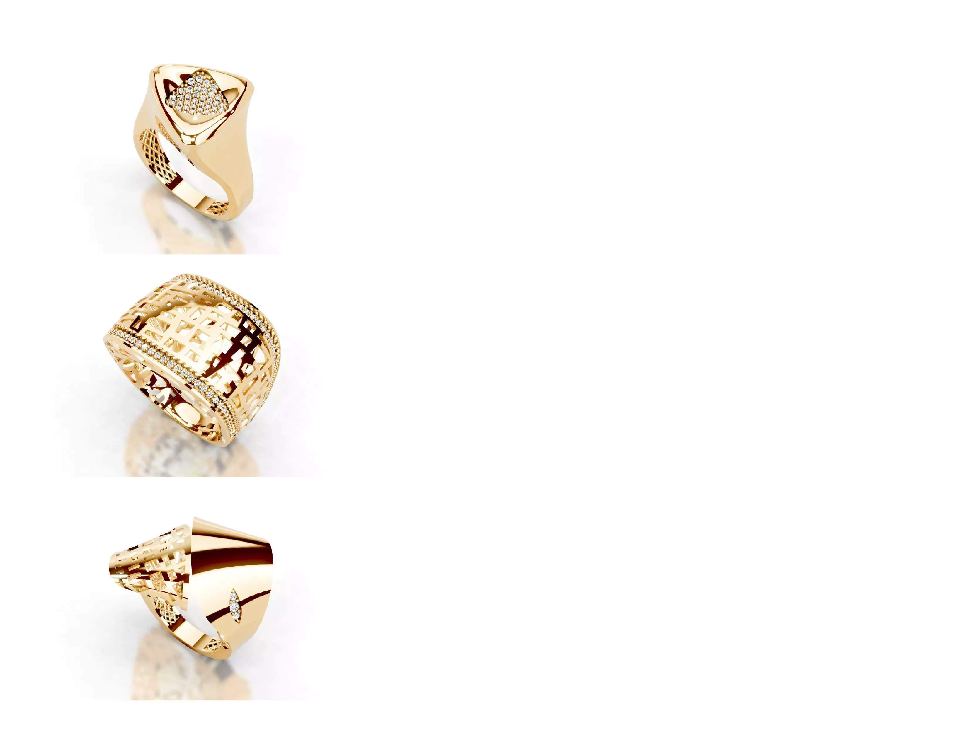 Turkey Style Gold Ring 3DM STL Files 3D print model 3D print model_3