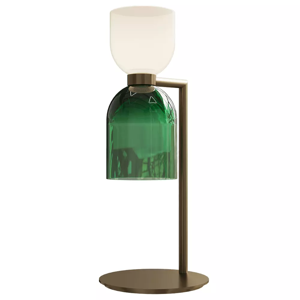 Modern Glass  Brass Table Lamp  Low-poly 3D model_2