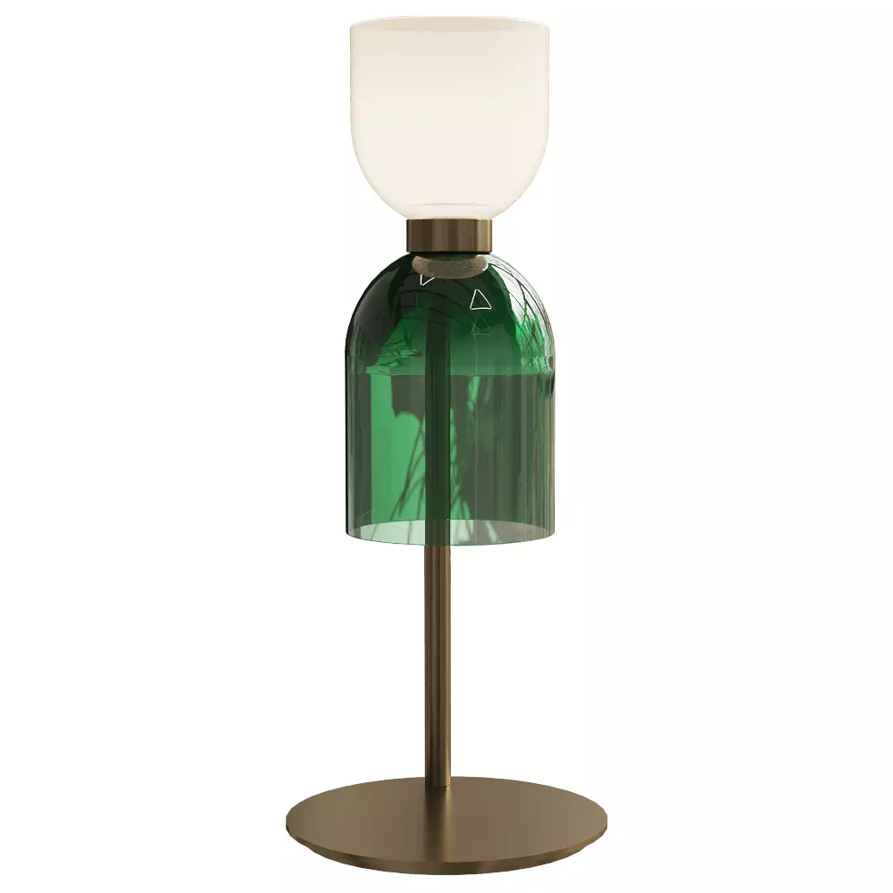 Modern Glass  Brass Table Lamp  Low-poly 3D model_1