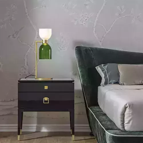 Modern Glass  Brass Table Lamp 