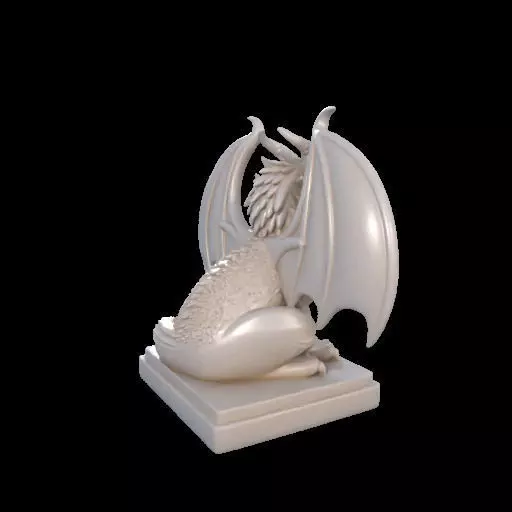 2045 Menacing Fairytale Dragon in Ivory magic 3D print model_2