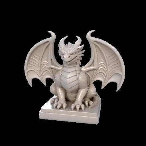 2045 Menacing Fairytale Dragon in Ivory magic 3D print model_22