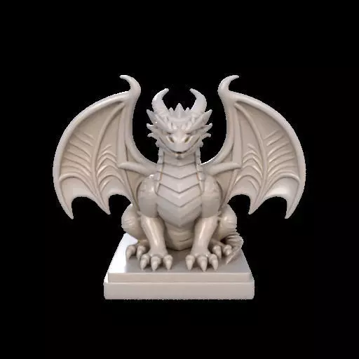 2045 Menacing Fairytale Dragon in Ivory magic 3D print model_0