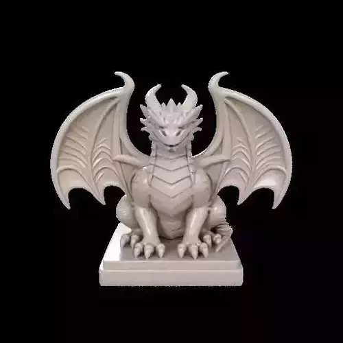 2045  Menacing Fairytale Dragon in Ivory  magic