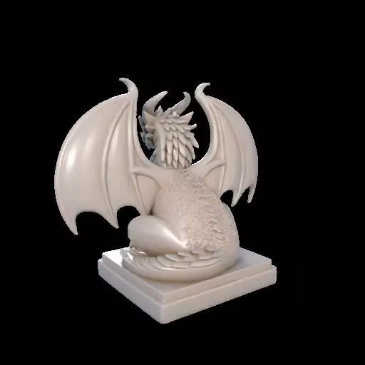 2045 Menacing Fairytale Dragon in Ivory magic 3D print model_10