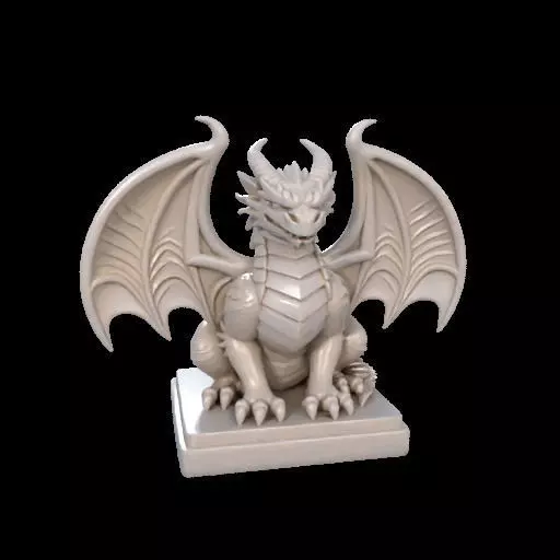 2045 Menacing Fairytale Dragon in Ivory magic 3D print model_1