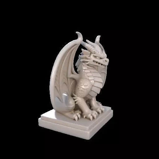 2045 Menacing Fairytale Dragon in Ivory magic 3D print model_25