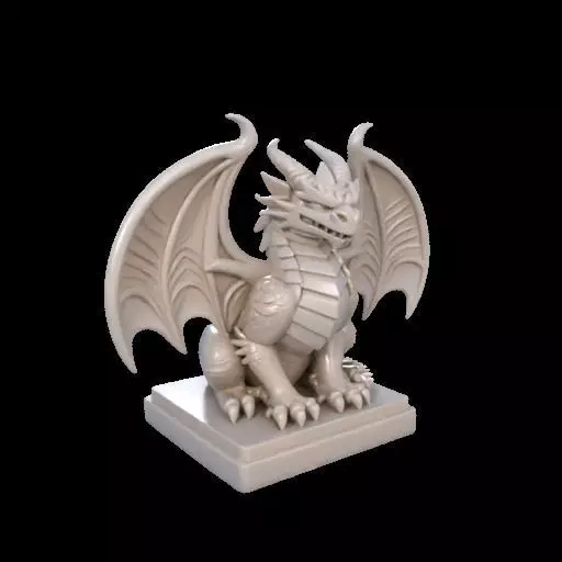 2045 Menacing Fairytale Dragon in Ivory magic 3D print model_23