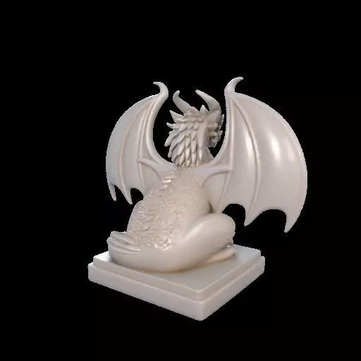 2045 Menacing Fairytale Dragon in Ivory magic 3D print model_4