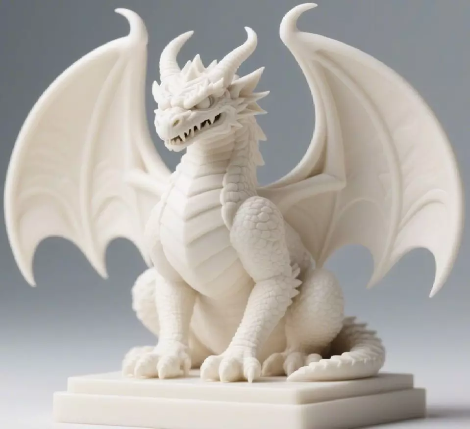2045 Menacing Fairytale Dragon in Ivory magic 3D print model_35