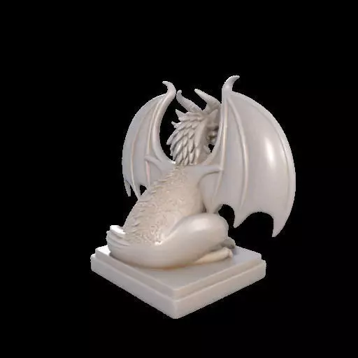 2045 Menacing Fairytale Dragon in Ivory magic 3D print model_3