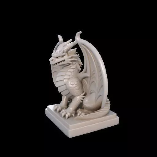 2045 Menacing Fairytale Dragon in Ivory magic 3D print model_18
