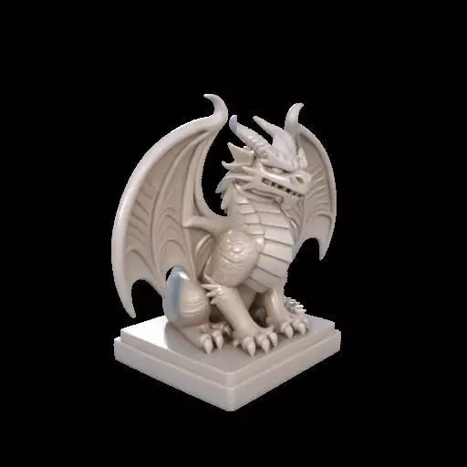 2045 Menacing Fairytale Dragon in Ivory magic 3D print model_24