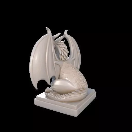 2045 Menacing Fairytale Dragon in Ivory magic 3D print model_13