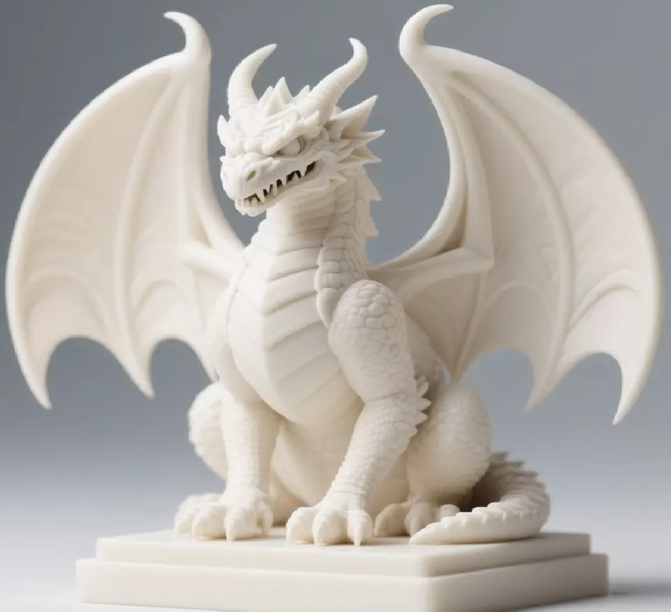 2045 Menacing Fairytale Dragon in Ivory magic 3D print model_34