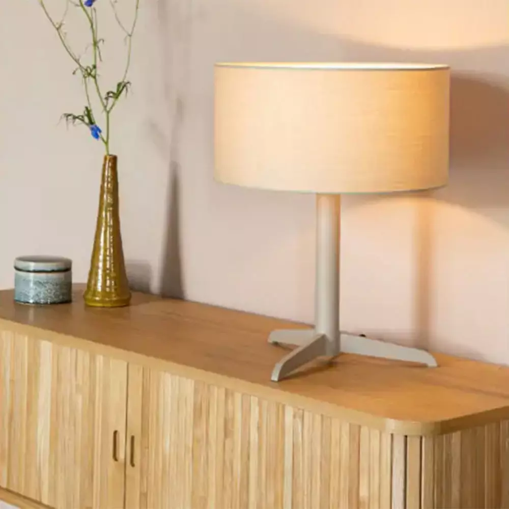 Modern Taupe Table Lamp Low-poly 3D model_1