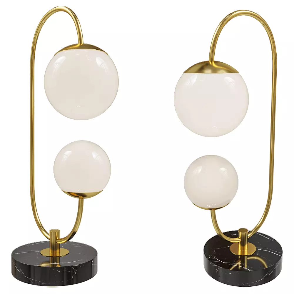 Luxury Marble  Gold Table Lamp Low-poly 3D model_0