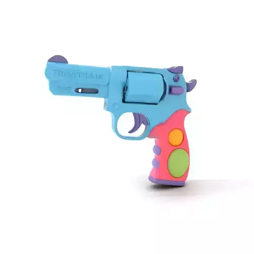 Colorful Toy Revolver model pack Low-poly 3D model