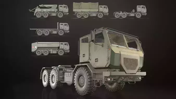 Military Truck V2 - Pack 1 Low-poly 3D model