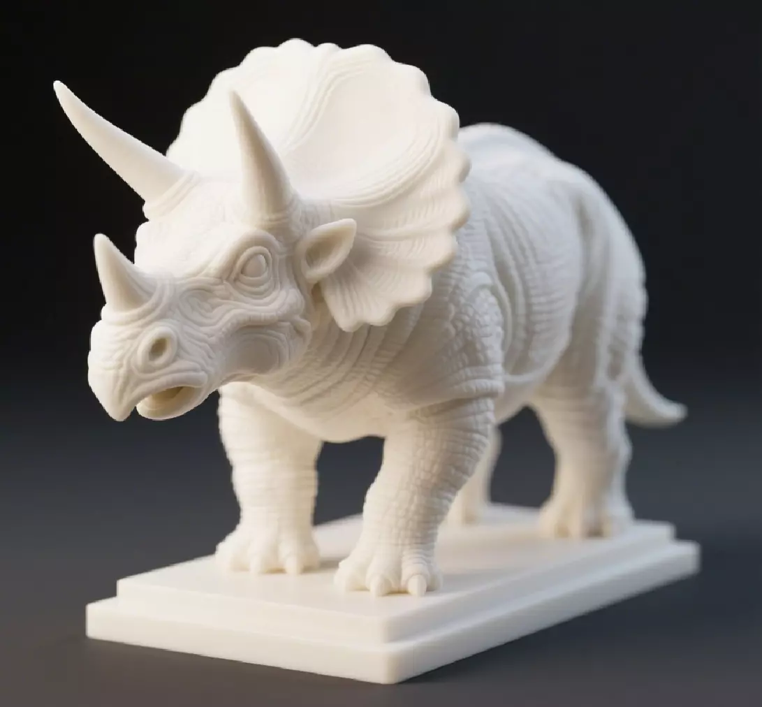 2046 Minimalist Triceratops Ivory Style Dinosaur Sculpture 3D print model