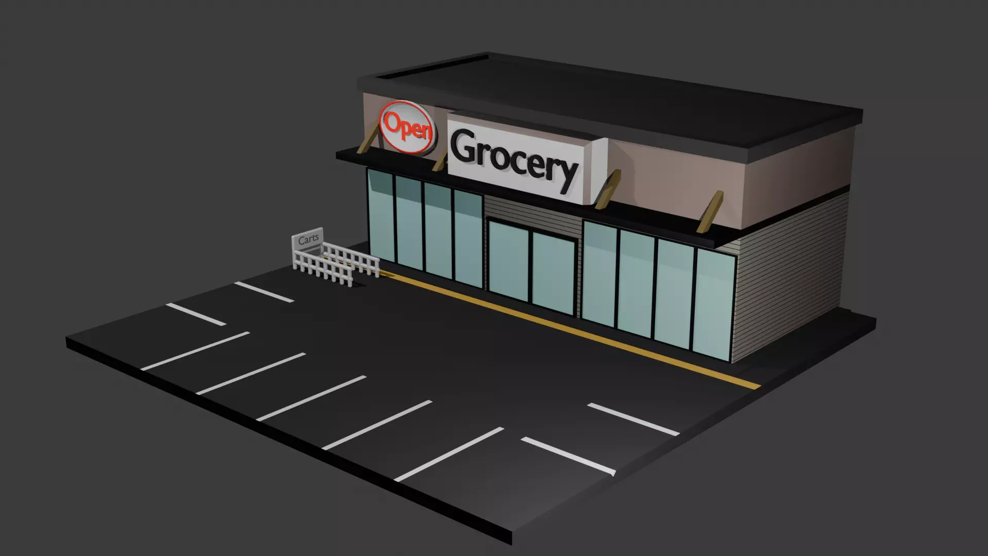 Grocery Store Free 3D model_0