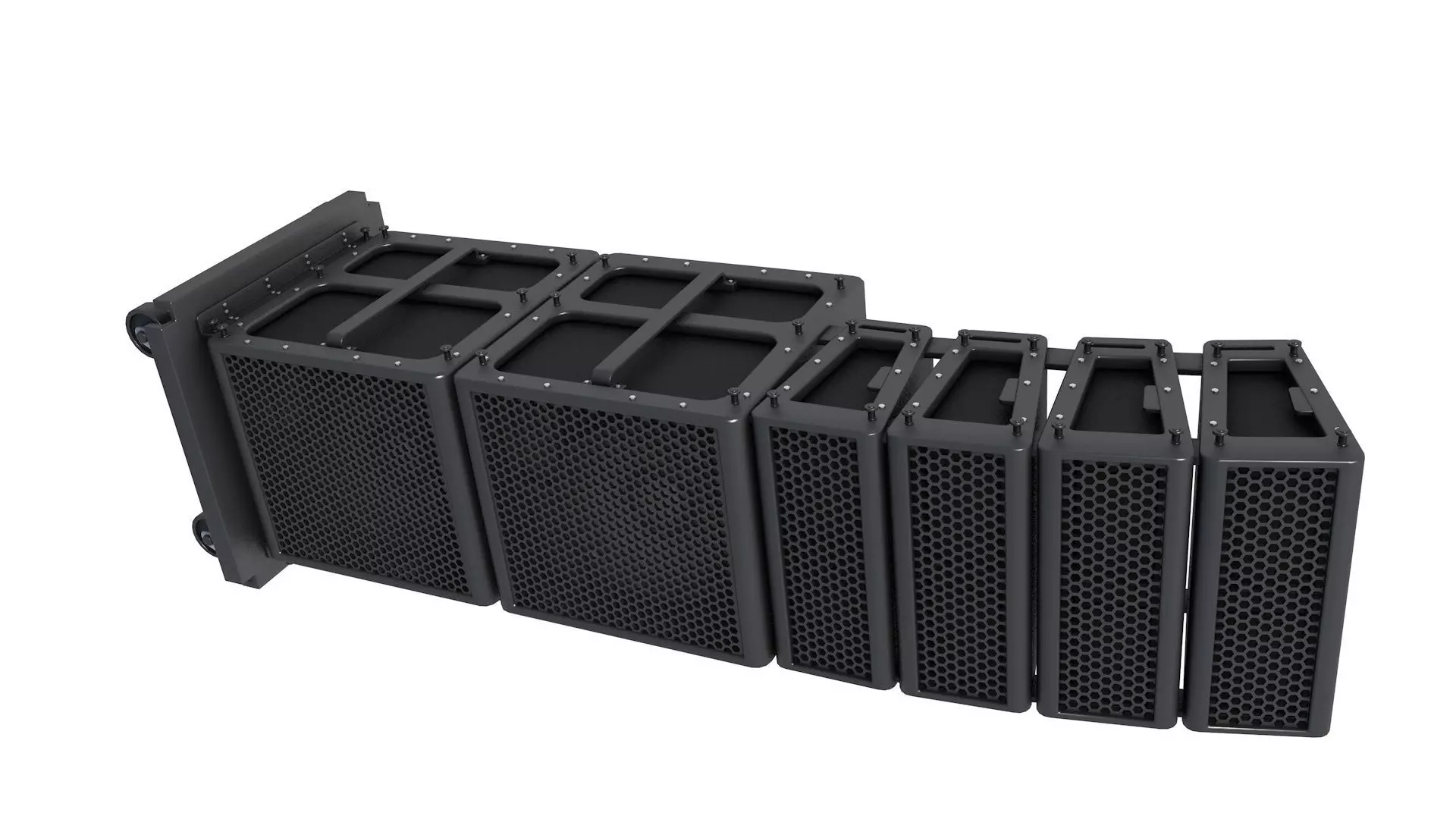 Compact Line Array Speaker System 3D model_1