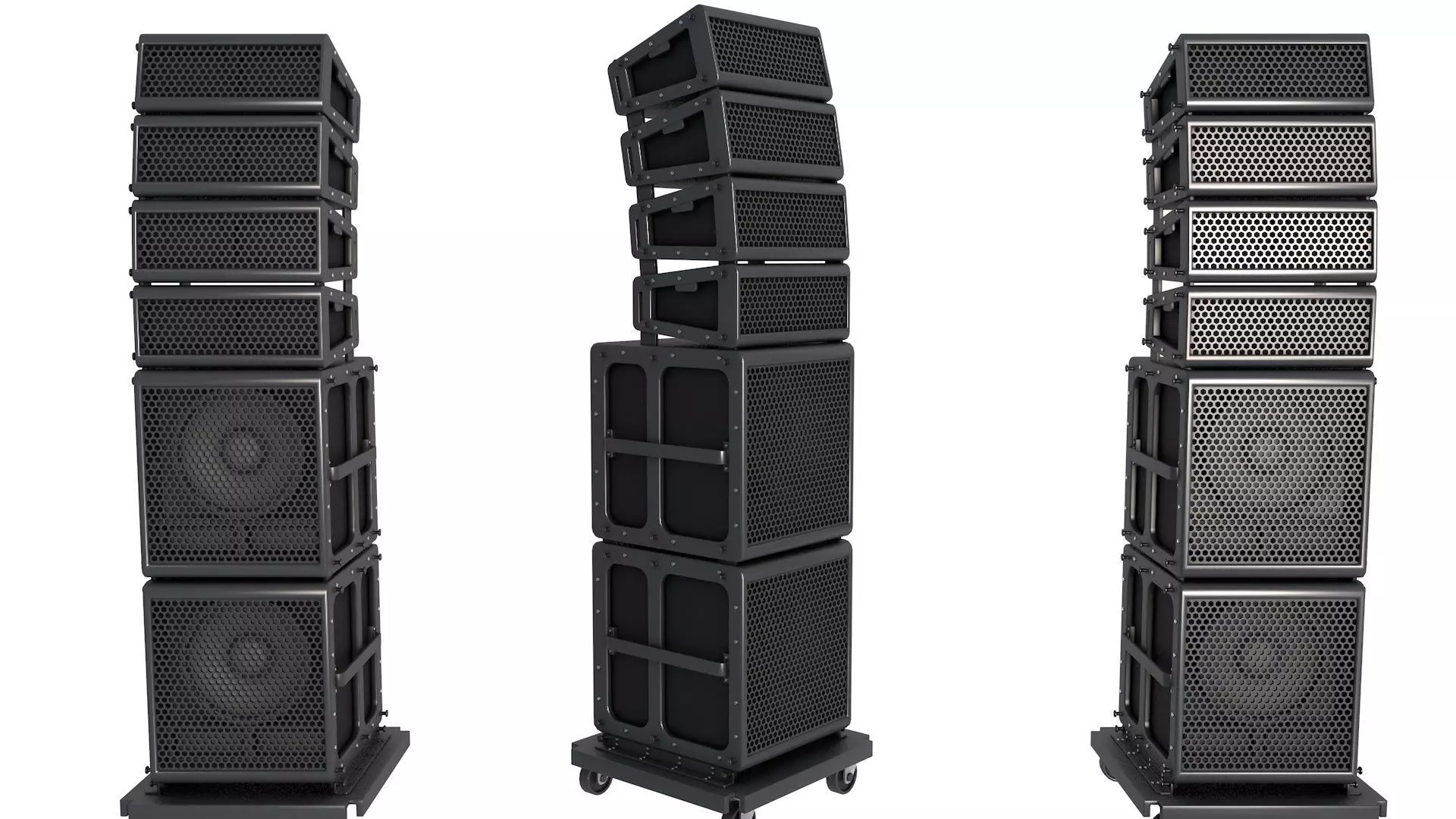 Compact Line Array Speaker System 3D model_0
