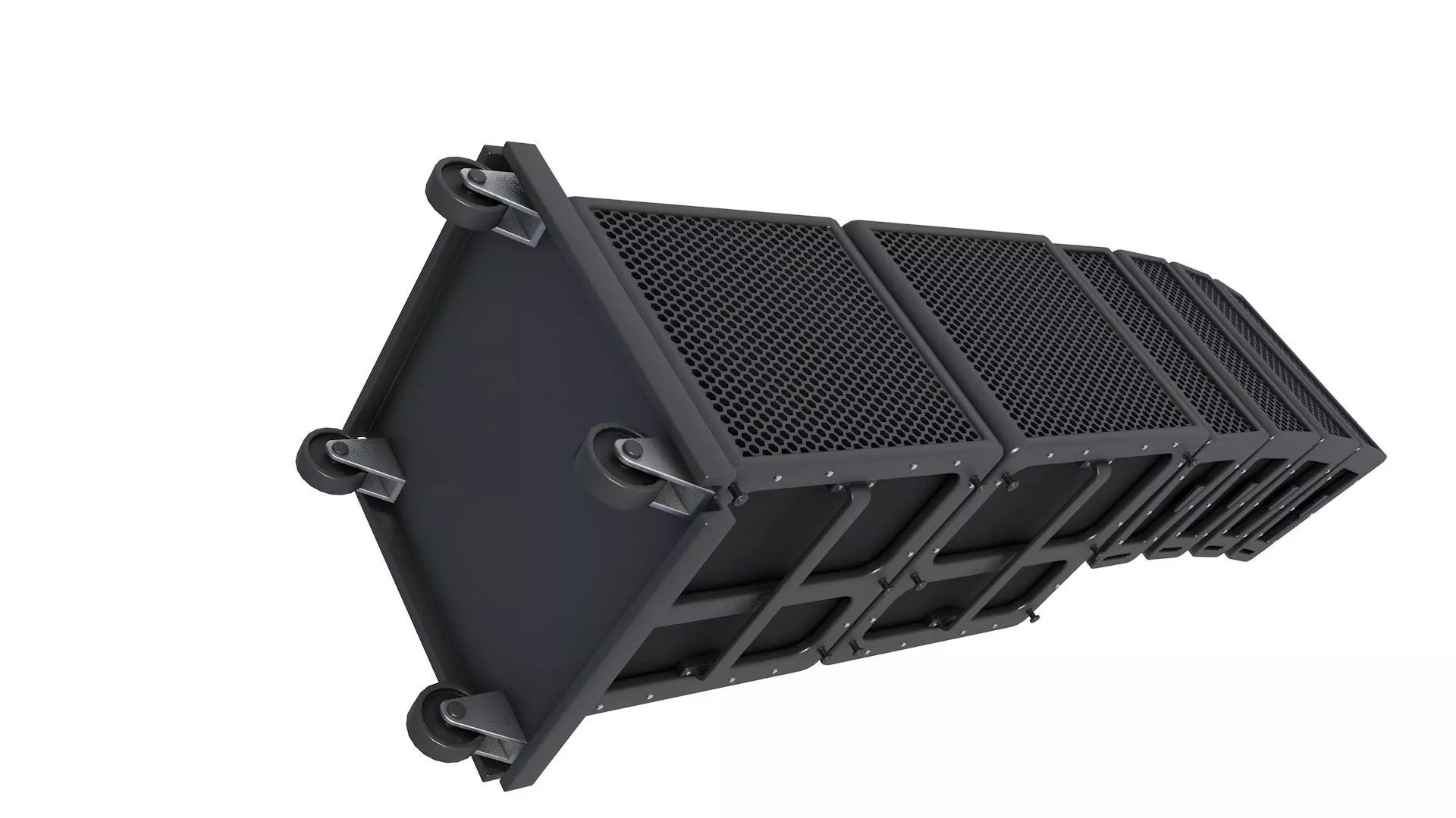 Compact Line Array Speaker System 3D model_4