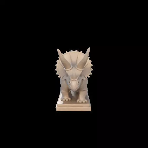 2047Minimalist Triceratops Ivory Style Dinosaur Sculpture 3D print model