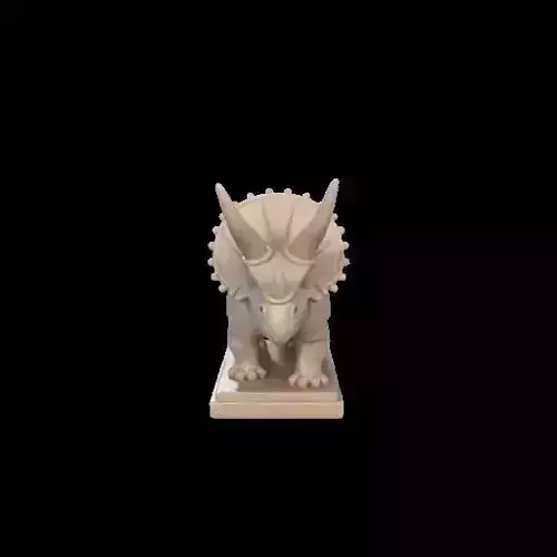 2047Minimalist Triceratops  Ivory Style  Dinosaur  Sculpture