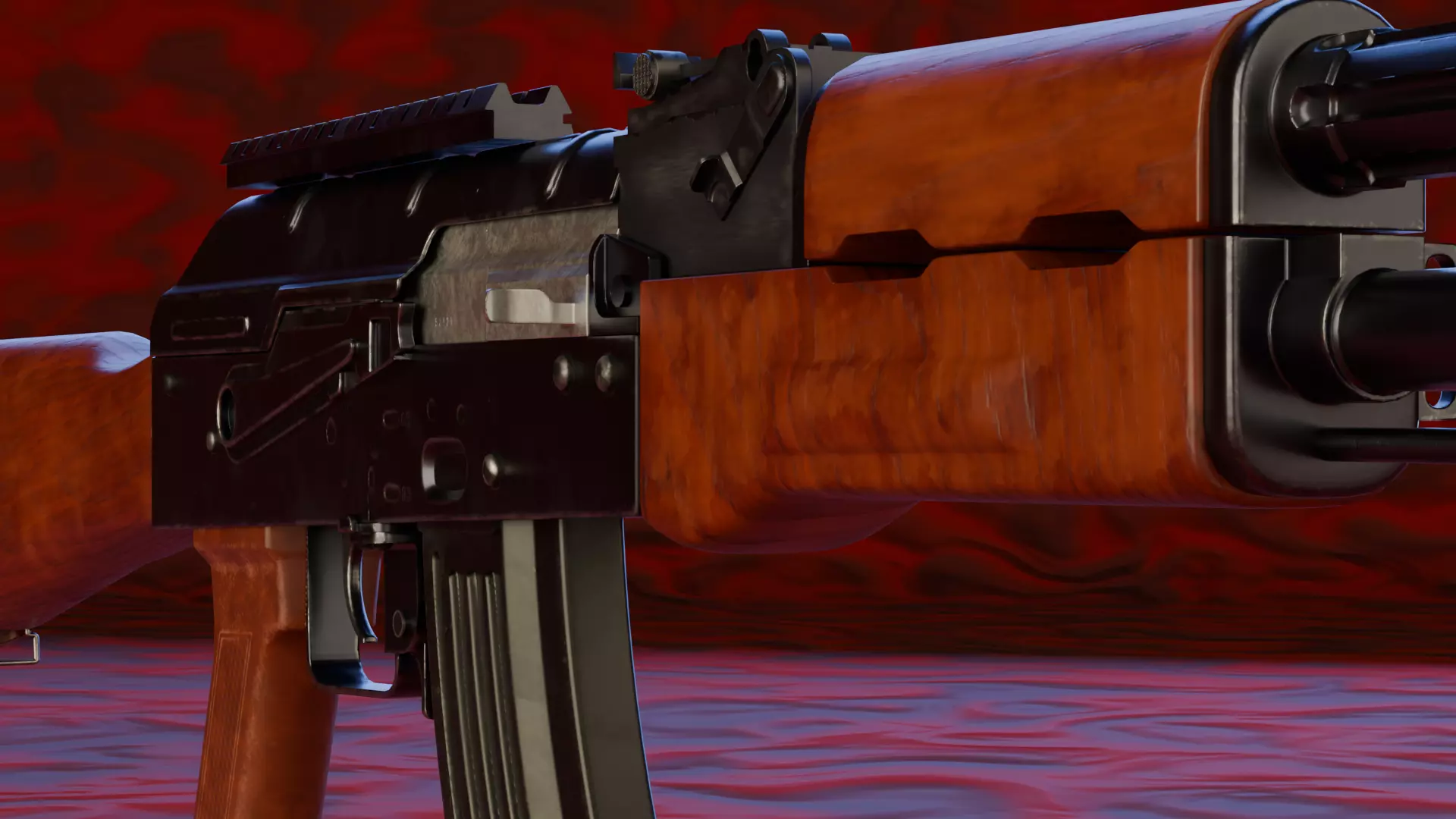 AK47 classic Low-poly 3D model_8