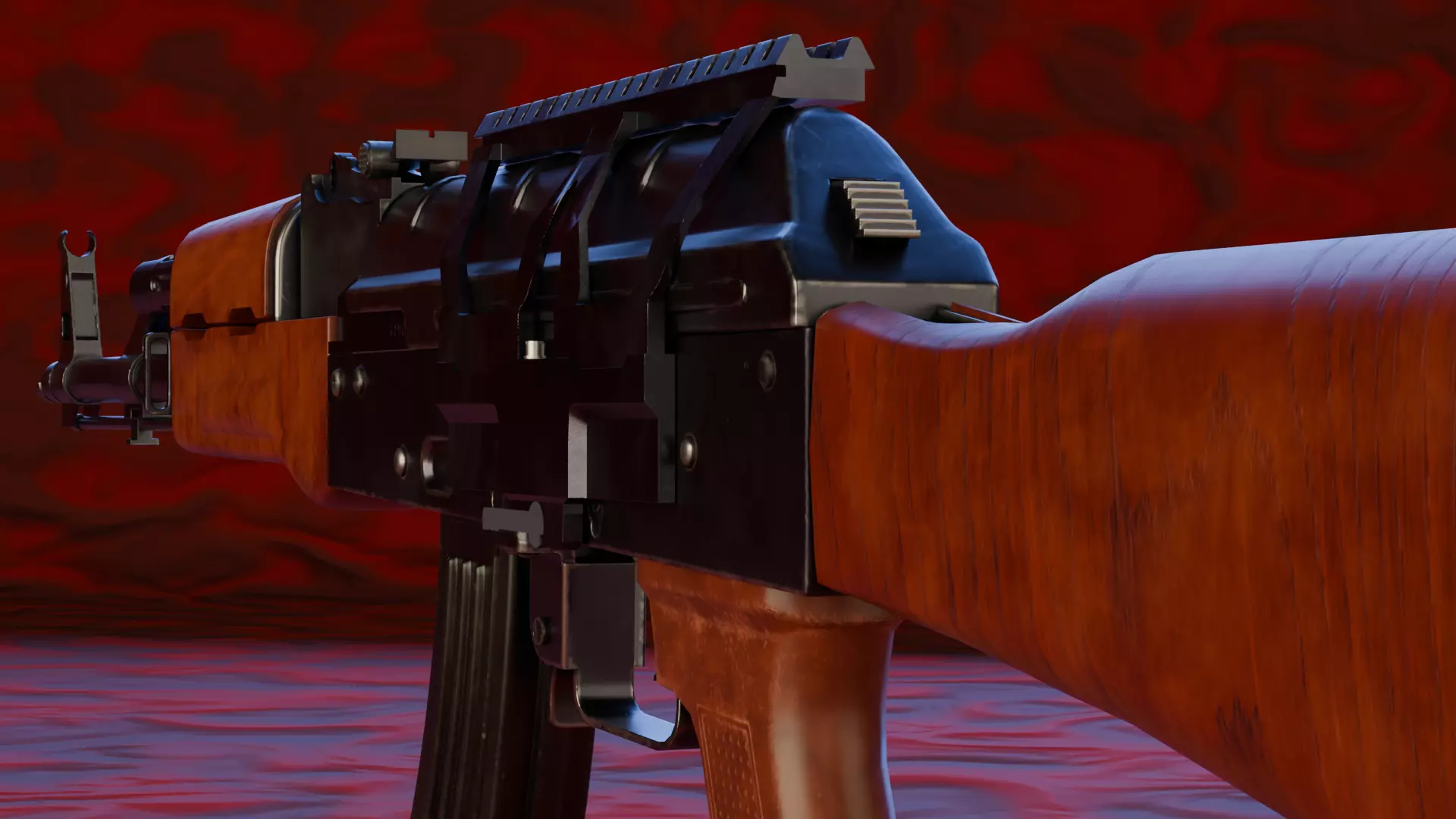 AK47 classic Low-poly 3D model_3