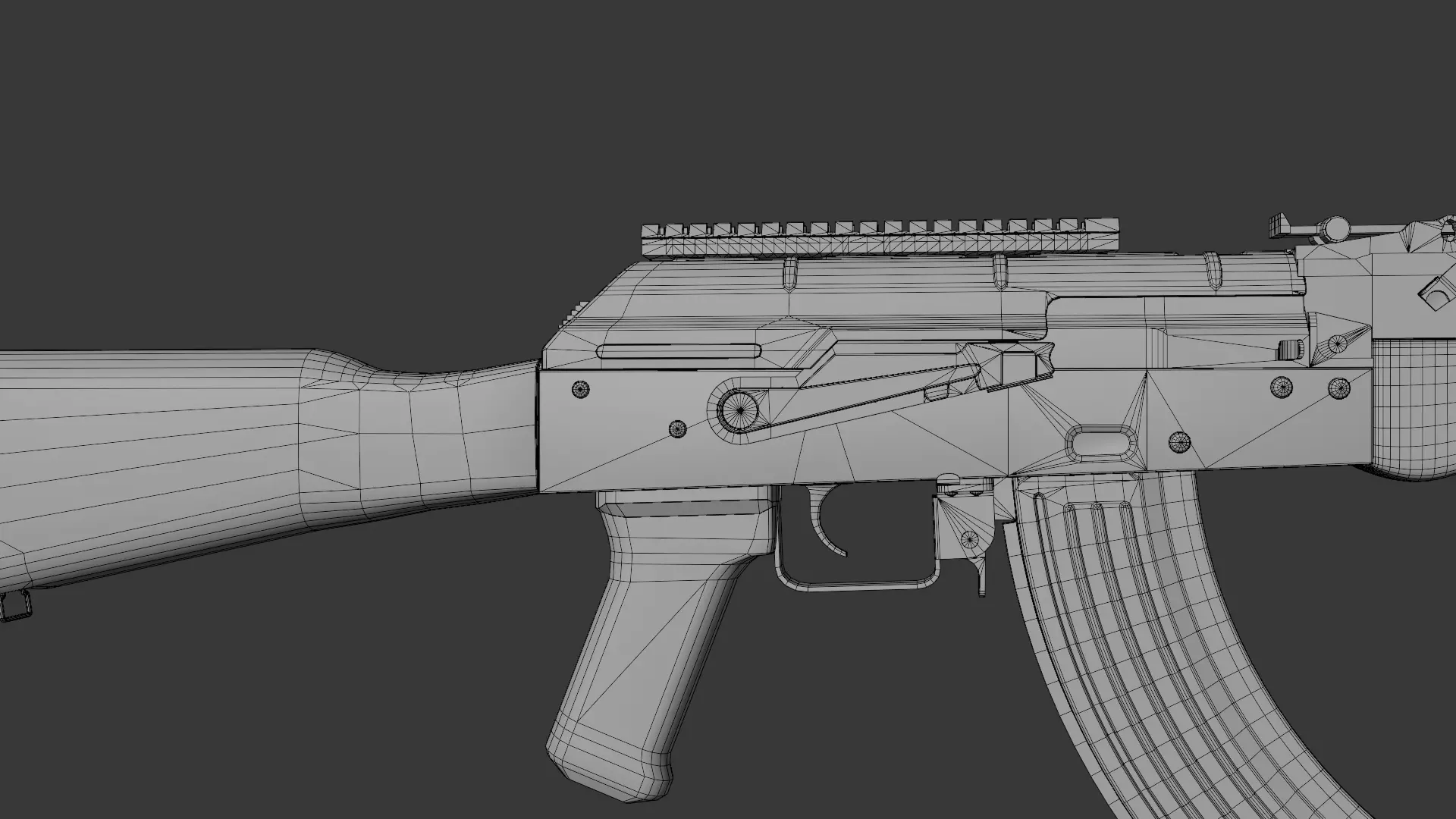 AK47 classic Low-poly 3D model_6