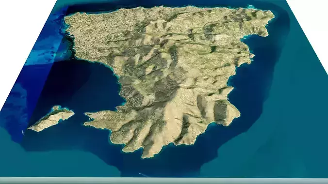Aegina Island 3D model terrain