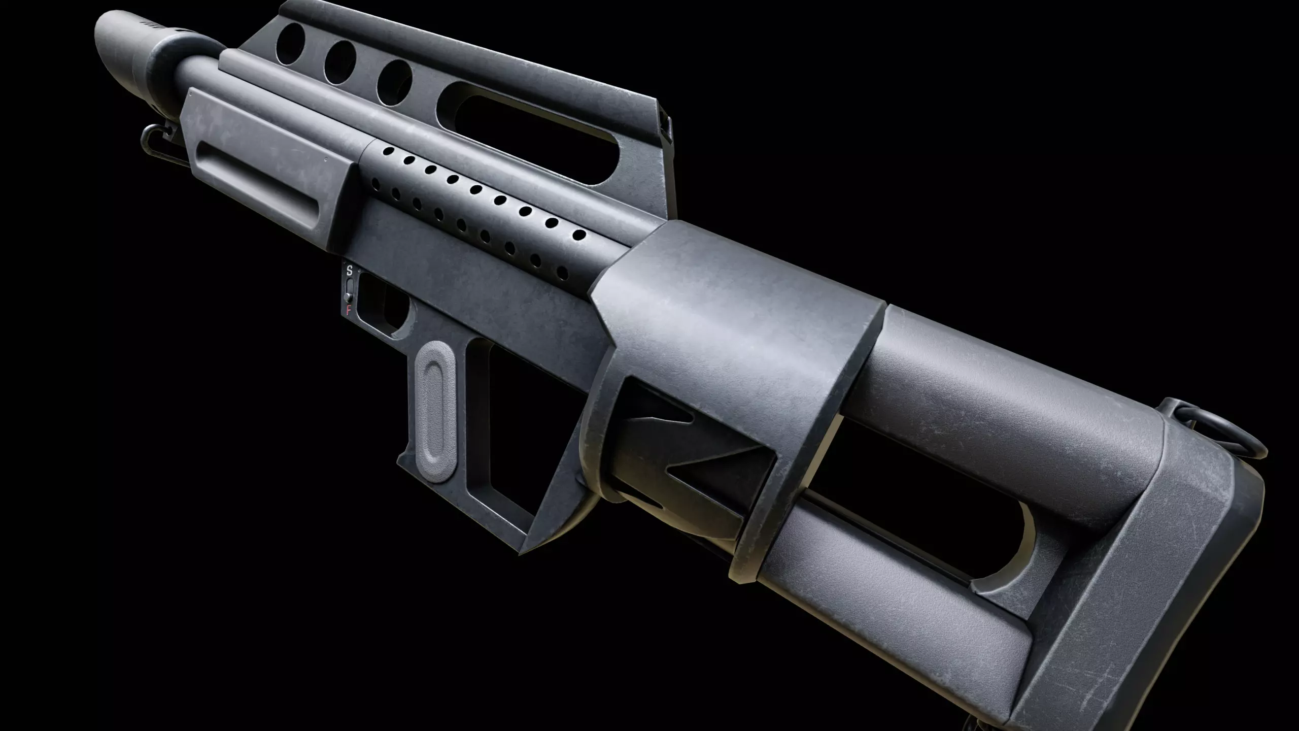 Pancor Jackhammer MK4 shotgun Low-poly 3D model_12