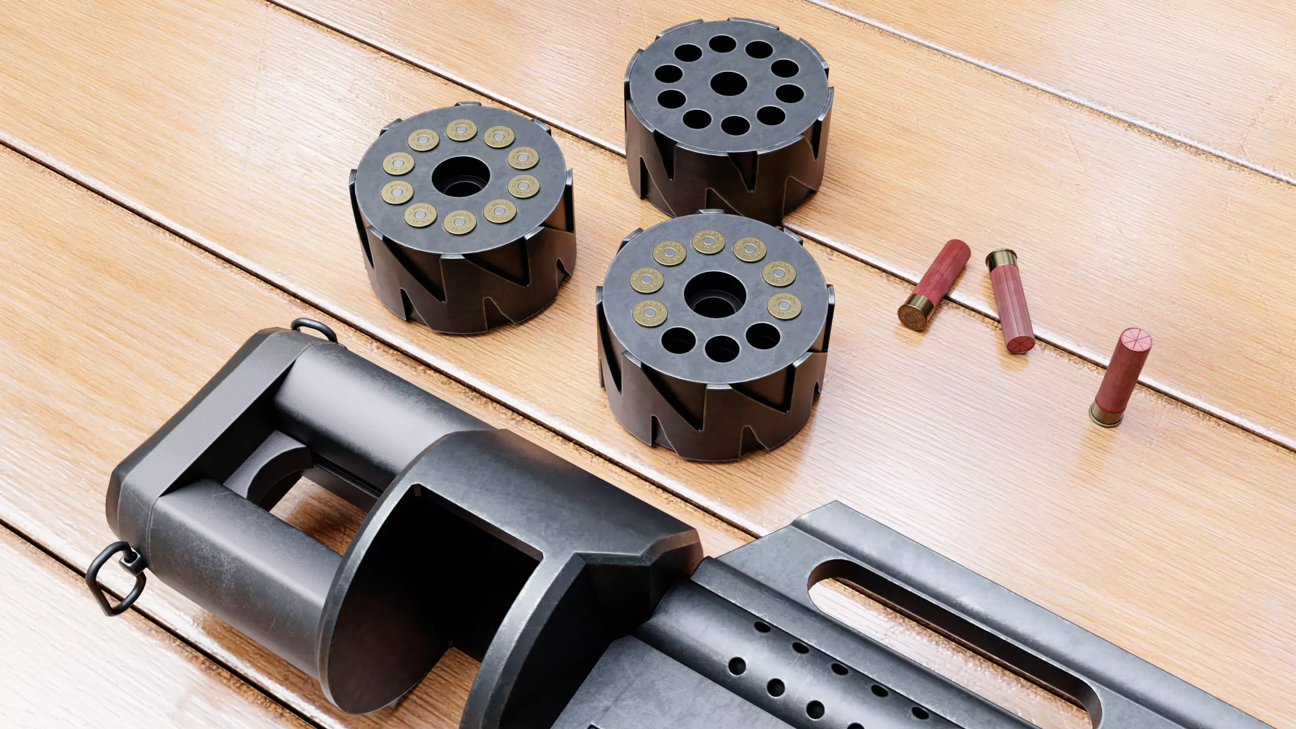 Pancor Jackhammer MK4 shotgun Low-poly 3D model_7