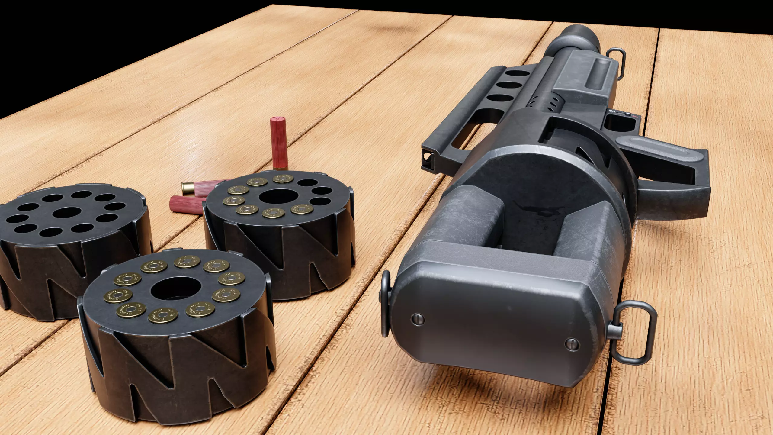 Pancor Jackhammer MK4 shotgun Low-poly 3D model_1