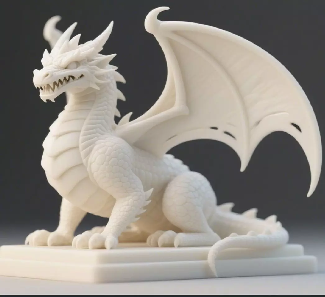 2048 Menacing Fairytale Dragon in Ivory magic 3D print model_35