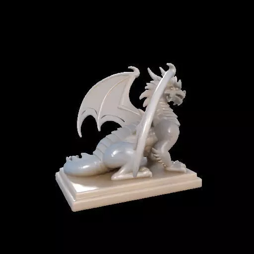 2048 Menacing Fairytale Dragon in Ivory magic 3D print model_9