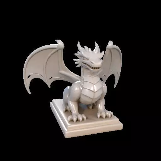 2048 Menacing Fairytale Dragon in Ivory magic 3D print model_29