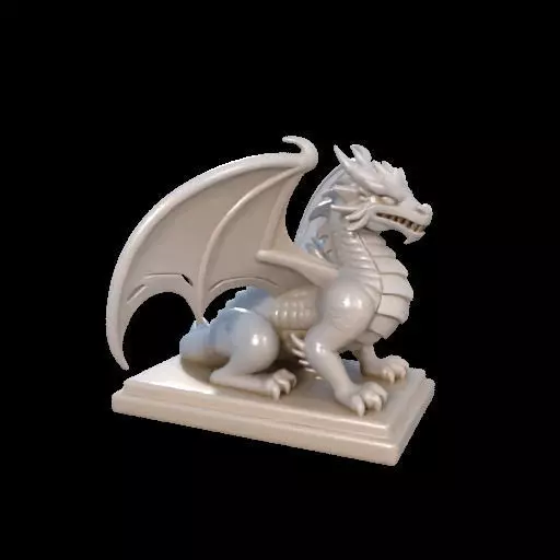 2048 Menacing Fairytale Dragon in Ivory magic 3D print model_5