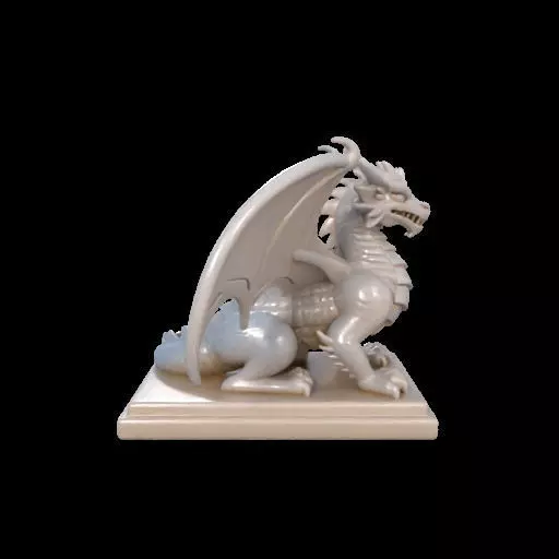 2048 Menacing Fairytale Dragon in Ivory magic 3D print model_7
