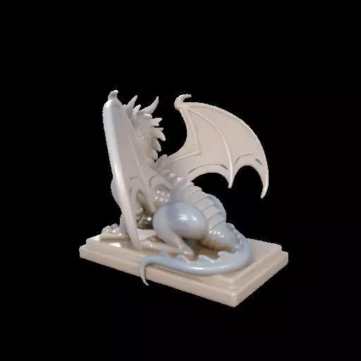 2048 Menacing Fairytale Dragon in Ivory magic 3D print model_20
