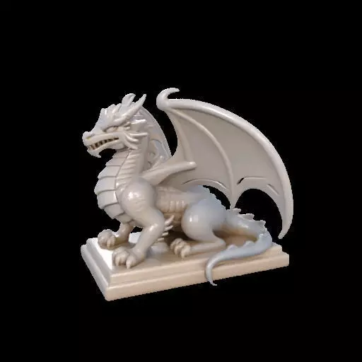 2048 Menacing Fairytale Dragon in Ivory magic 3D print model_12