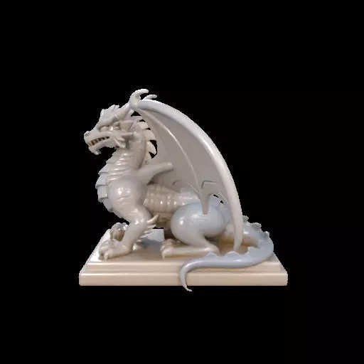 2048 Menacing Fairytale Dragon in Ivory magic 3D print model_0