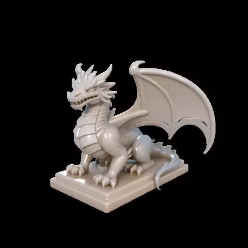 2048 Menacing Fairytale Dragon in Ivory magic 3D print model_24