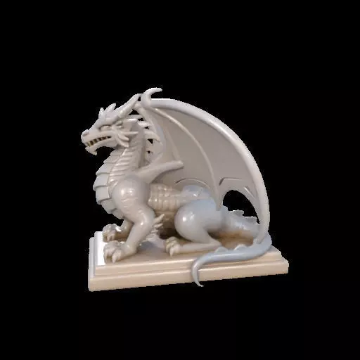 2048 Menacing Fairytale Dragon in Ivory magic 3D print model_1