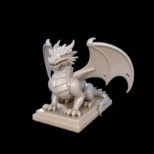 2048 Menacing Fairytale Dragon in Ivory magic 3D print model_25